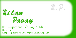 milan pavay business card